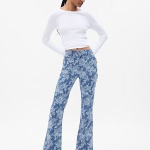 Gap × LoveShackFancy High Rise Floral ‘70s Flare Jeans with Washwell NWT